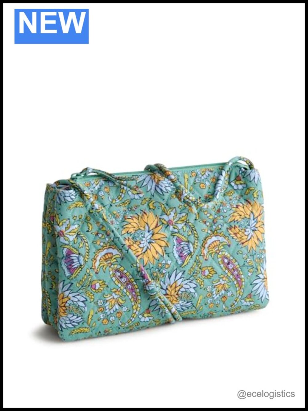 Vera Bradley Premium Cotton Foxbury Crossbody Bag Quilted Cotton Adjustable